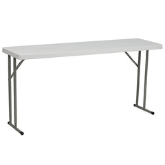 School 18''W x 60''L Granite White Plastic Folding Training Table