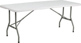 30''W x 72''L Bi-Fold Granite White Plastic Folding Table