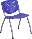 HERCULES Series 880 lb. Capacity Navy Plastic Stack Chair with Gray Frame Finish