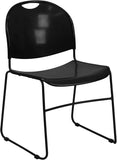 HERCULES Series 880 lb. Capacity Black Ultra Compact Stack Chair with Black Frame