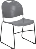 HERCULES Series 880 lb. Capacity Gray Ultra Compact Stack Chair with Black Frame