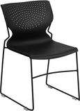 HERCULES Series 661 lb. Capacity Black Full Back Stack Chair with Black Frame