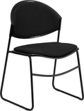 HERCULES Series 550 lb. Capacity Black Padded Stack Chair with Black Frame