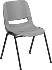 HERCULES Series 880 lb. Capacity Gray Ergonomic Shell Stack Chair