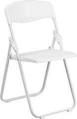 HERCULES Series 880 lb. Capacity Heavy Duty White Plastic Folding Chair