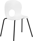 HERCULES Series 770 lb. Capacity Designer White Plastic Stack Chair with Black Frame