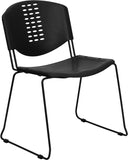 HERCULES Series 400 lb. Capacity Black Plastic Stack Chair with Black Frame