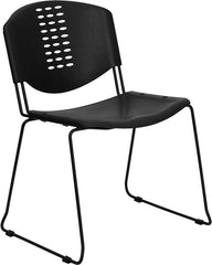 HERCULES Series 400 lb. Capacity Black Plastic Stack Chair with Black Frame