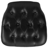 Hard Black Tufted Vinyl Chiavari Chair Cushion