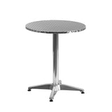 23.5'' Round Aluminum Indoor-Outdoor Table with Base