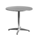 31.5'' Round Aluminum Indoor-Outdoor Table with Base