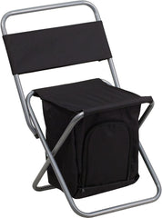 Kids Folding Camping Chair with Insulated Storage in Black