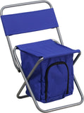 Kids Folding Camping Chair with Insulated Storage in Blue