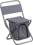 Kids Folding Camping Chair with Insulated Storage in Gray