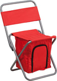 Kids Folding Camping Chair with Insulated Storage in Red