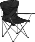 Folding Camping Chair with Drink Holder in Black