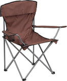 Folding Camping Chair with Drink Holder in Brown