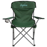 Personalized Folding Camping Chair with Drink Holder in Green