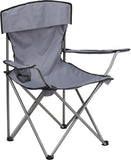 Folding Camping Chair with Drink Holder in Gray
