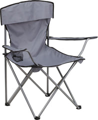 Folding Camping Chair with Drink Holder in Gray