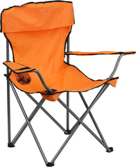 Folding Camping Chair with Drink Holder in Orange