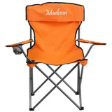 Personalized Folding Camping Chair with Drink Holder in Orange