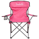 Personalized Folding Camping Chair with Drink Holder in Pink