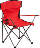 Folding Camping Chair with Drink Holder in Red