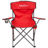 Personalized Folding Camping Chair with Drink Holder in Red