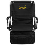 Personalized Folding Stadium Chair in Black