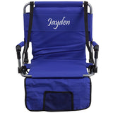 Personalized Folding Stadium Chair in Blue