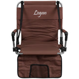 Personalized Folding Stadium Chair in Brown
