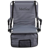 Personalized Folding Stadium Chair in Gray