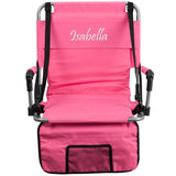 Personalized Folding Stadium Chair in Pink