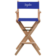 Personalized Bar Height Directors Chair in Blue