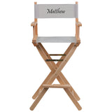 Personalized Bar Height Directors Chair in Gray