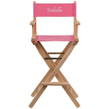 Personalized Bar Height Directors Chair in Pink