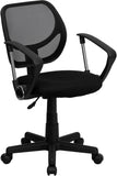 Low Back Black Mesh Swivel Task Chair with Arms