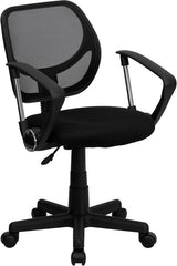 Low Back Black Mesh Swivel Task Chair with Arms