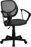 Low Back Gray Mesh Swivel Task Chair with Arms