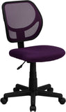 Low Back Purple Mesh Swivel Task Chair