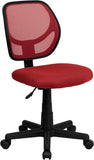 Low Back Red Mesh Swivel Task Chair