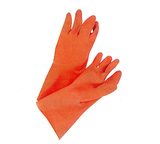 Orange Flock-Lined Gloves