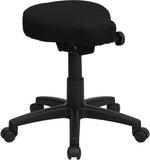 Black Saddle-Seat Utility Stool with Height and Angle Adjustment
