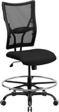 HERCULES Series 400 lb. Capacity Big & Tall Black Mesh Drafting Chair