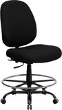 HERCULES Series 400 lb. Capacity Big & Tall Black Fabric Drafting Chair with Extra WIDE Seat