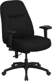 HERCULES Series 400 lb. Capacity High Back Big & Tall Black Fabric Executive Swivel Office Chair with Extra WIDE Seat and Height Adjustable Arms