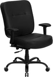 HERCULES Series 400 lb. Capacity Big & Tall Black Leather Executive Swivel Office Chair with Extra WIDE Seat and Height Adjustable Arms