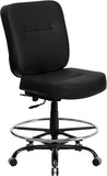 HERCULES Series 400 lb. Capacity Big & Tall Black Leather Drafting Chair with Extra WIDE Seat
