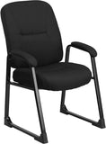 HERCULES Series 400 lb. Capacity Big & Tall Black Fabric Executive Side Chair with Sled Base